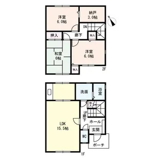 奈良県奈良市朱雀6【一戸建】の間取り
