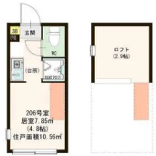 東京都杉並区浜田山1【アパート】の間取り