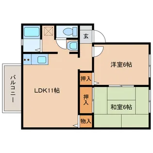 ウインディア高木【2階】の間取り