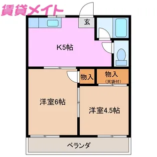桜ヶ丘マンション【2階】の間取り