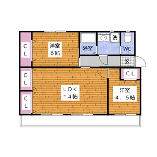 マデーラ東勝山A棟【3階】の間取り
