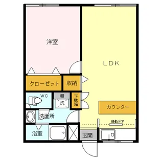 コーポ野浪B棟【1階】の間取り