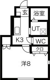 ワンリッチ上野町B【1階】の間取り