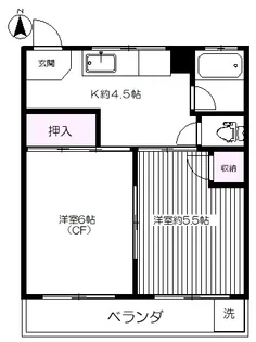 栄町ハイツ【3階】の間取り