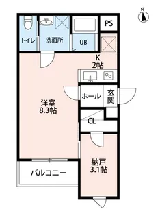 OUTRIGGER六十人町【2階】の間取り