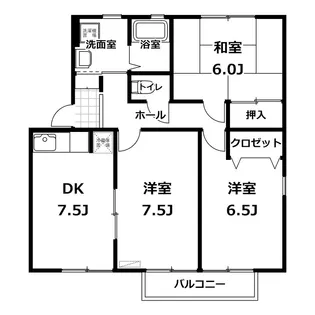 サニーフラットC棟【1階】の間取り