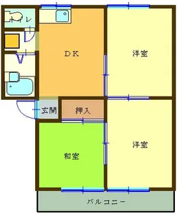 アオイハイツ【2階】の間取り