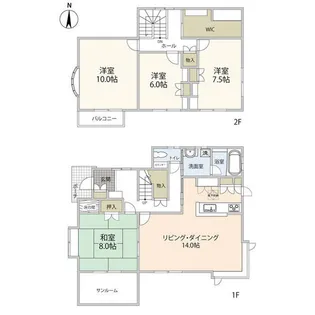 宮城県仙台市泉区桂2【一戸建】の間取り