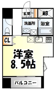 カーサ・スタジオーネ原町【8階】の間取り