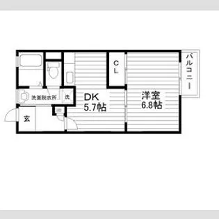 ウエストコートA【1階】の間取り