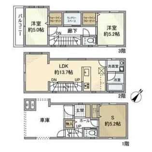 埼玉県越谷市大沢4【一戸建】の間取り