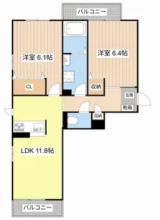 ベレオ IWAHATA【2階】の間取り