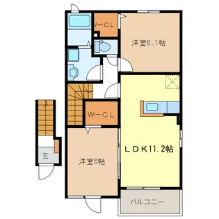 サニーハイツSEINAI III【2階】の間取り