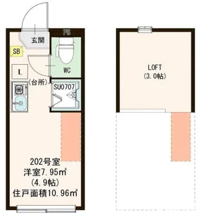 ハーモニーテラス志茂XVI【2階】の間取り