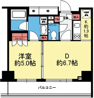PORTO PARTIRE YOKOHAMA【7階】の間取り