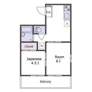 フラット羽根木【1階】の間取り