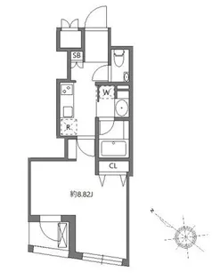 フラッフィー日本橋浜町【4階】の間取り
