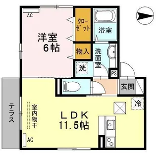 ボヌール飛田【1階】の間取り