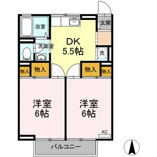 ジュネス陽光台【2階】の間取り