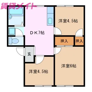 ニュー関富士ハイツ【1階】の間取り