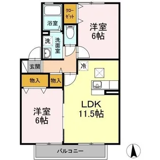 プルミエ・ラムール B【1階】の間取り