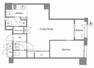 ルネパルティーレ汐留【7階】の間取り