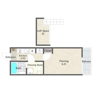 アメリカンリバティー白鷺【2階】の間取り
