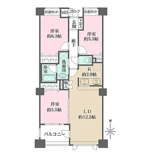 アボリアスコート笹塚ウエスト【2階】の間取り