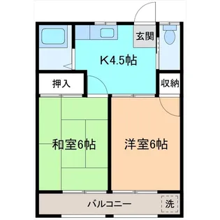 コスモハイツ【2階】の間取り