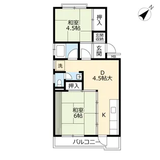 UR沖台二丁目【4階】の間取り