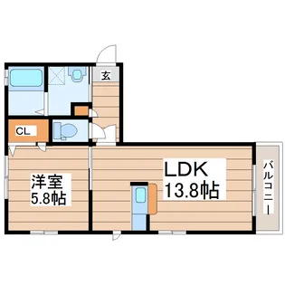 ラフィーネ市名坂II【2階】の間取り