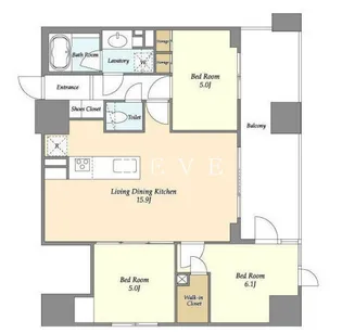 KDXレジデンス八丁堀【10階】の間取り