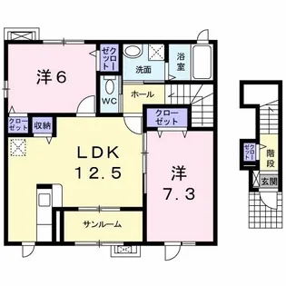 サンライト旭南【2階】の間取り