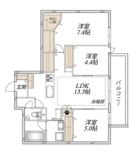 Gracefeel Ayase【3階】の間取り