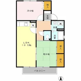 プランドール花田【1階】の間取り