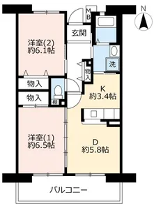URパークタウン西武庫【3階】の間取り