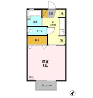 ヴィルヌーブさくら A【2階】の間取り