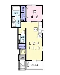 アニュー アメジスト【1階】の間取り