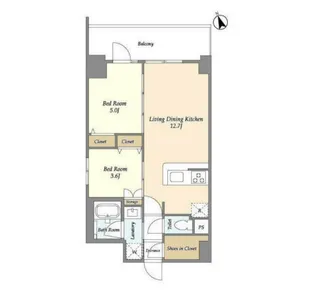 ドゥーエ南砂町【8階】の間取り