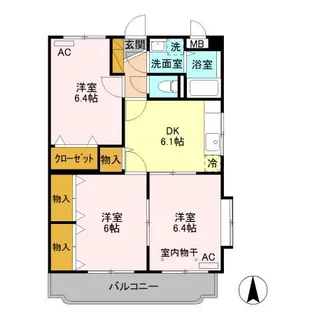 ユーミー信豊 【個人限定】2年限定賃料【3階】の間取り