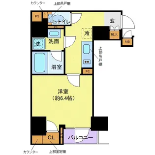 ディアレイシャス市谷薬王寺【8階】の間取り