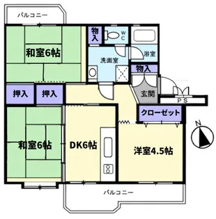 くずは台団地 9号棟【4階】の間取り
