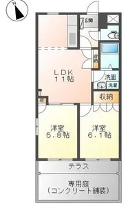 グランドウルス中島【1階】の間取り