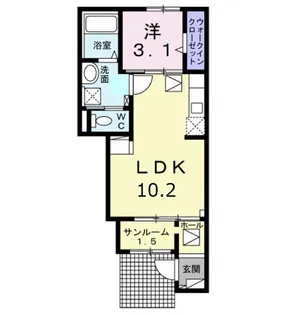 グランスターツ B【1階】の間取り