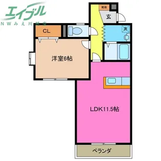 コーキア桑部【2階】の間取り