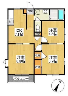 エントピアB【2階】の間取り