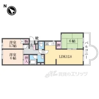 コスモハイツ瑞ケ丘A棟【3階】の間取り