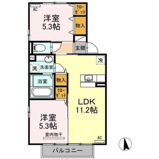 プランドールM【2階】の間取り