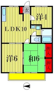 エステートピア吉井町【1階】の間取り