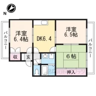 ヒューマンハイム貴生川【3階】の間取り